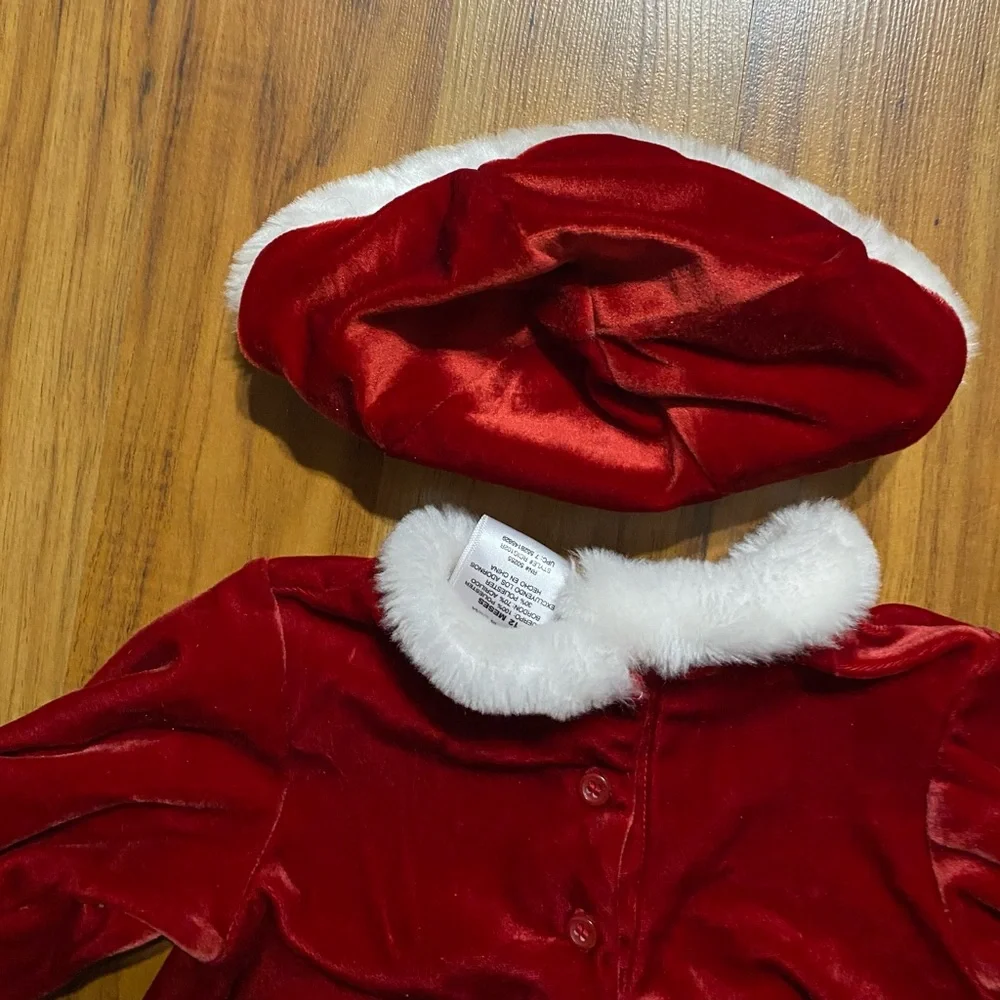 Rose Cottage Baby Girl Holiday Christmas Top & Pants Set W/Hat Size 12 Months